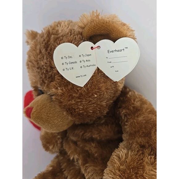 2008 Ty Beanie Classic "Everheart" Retired Brown Bear 13" Tall BB3 - Picture 3 of 4